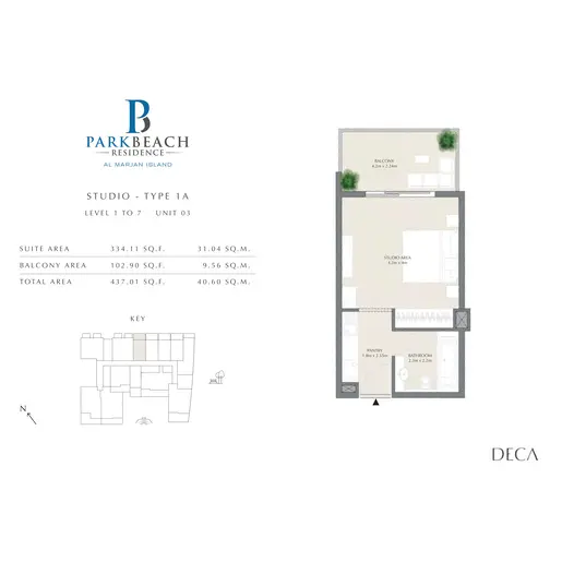 Park Beach Residences  - Floor plans: Studio