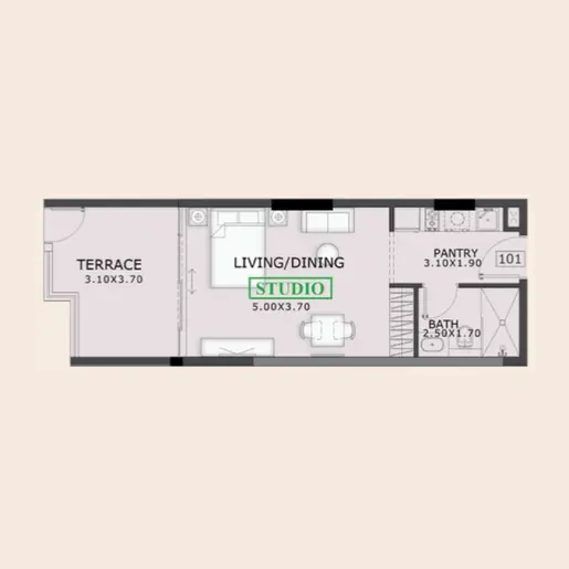 99 Parkplace - Floor plans: Studio