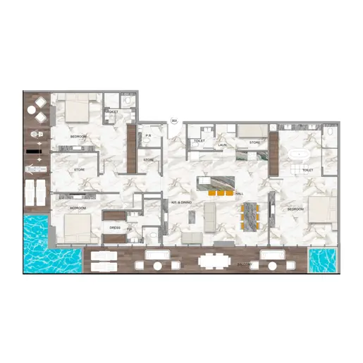 Sky Vista - Floor plans: 3 Bedrooms