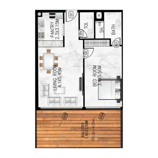 Lumina Vista - Floor plans: 1 Bedroom