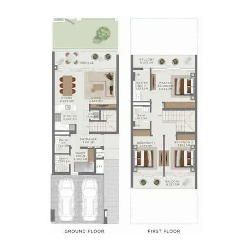 Country Club Heights и Wellness - Планы этажей: 3 спальни