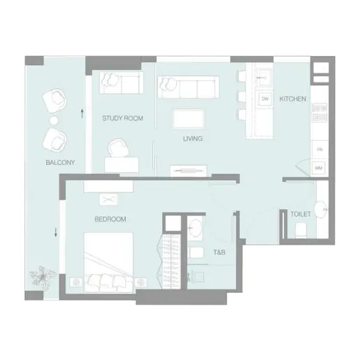 Lum1nar Tower 1  - Floor plans: 2 Bedrooms