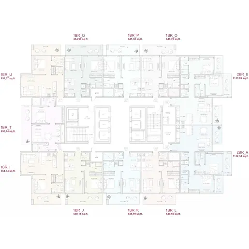 The Fifth Tower  - Floor plans: 2 Bedrooms
