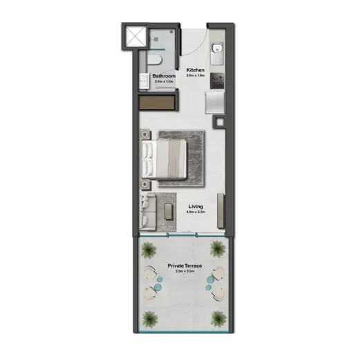 Sky Hills Residences 3 - Floor plans: Studio
