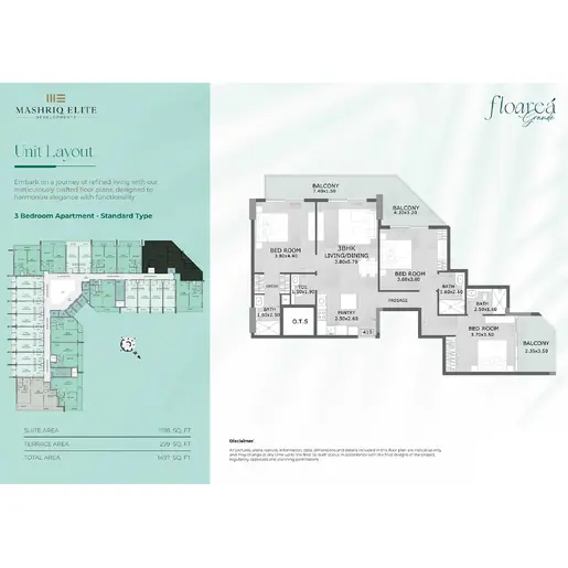 Floarea Grande - Floor plans: 3 Bedrooms