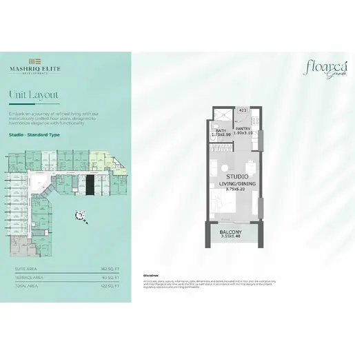 Floarea Grande - Floor plans: Studio