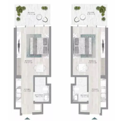 Canal Heights - Floor plans: Studio
