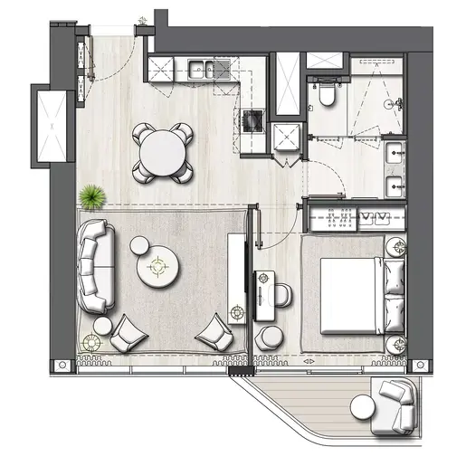 Address Residences The Bay - Floor plans: 1 Bedroom