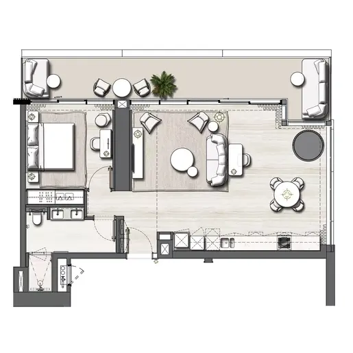 Address Residences The Bay - Floor plans: 1 Bedroom