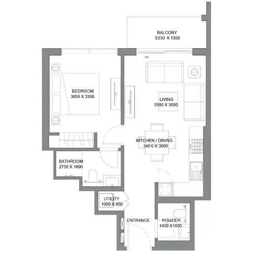 360 Riverside Crescent - Планы этажей: 1 спальня